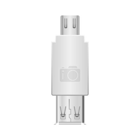 This is an illustration of USB Type-A female from white conversion adapter _Micro USB Type-B 2.0.