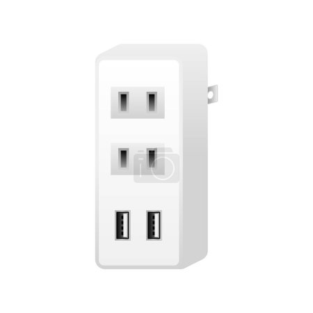 White power adapter _2 It is an illustration of 2 ports of 2.0 2 -port.