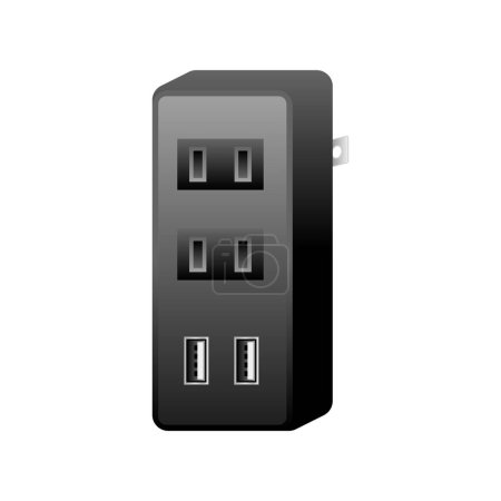 Black power adapter _2 It is an illustration of 2 ports of 2.0 2 -port.
