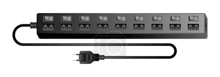 It is an illustration of a black powered adapter _10.