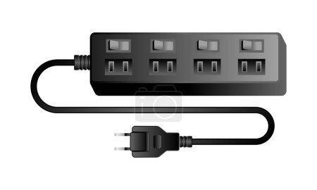A black powered adapter _4 Illustration of the mouth.