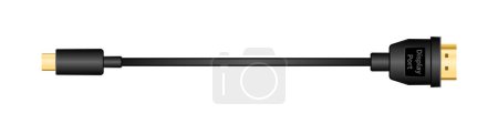 Side-facing conversion cable _USB Type-C_ male_DISPLAYPORT_O male illustration.