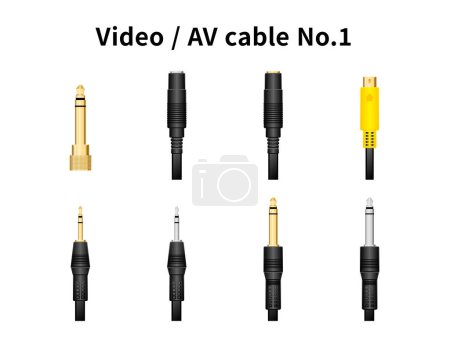 Illustration for It is an illustration set of the No. 1 video / AV cable. - Royalty Free Image