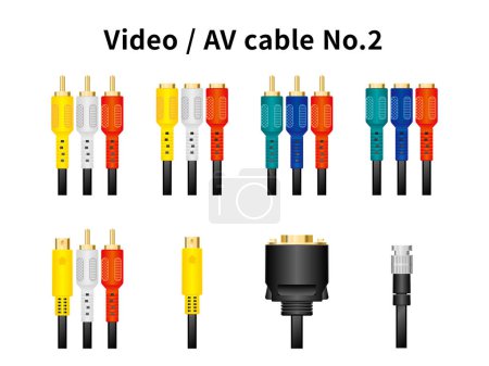 Es un conjunto de ilustración de vídeo / cable AV No.2.
