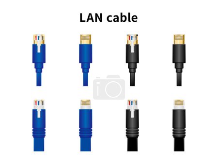 Es un conjunto de ilustración de cable LAN.