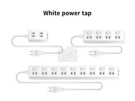 It is an illustration set of white power tap.