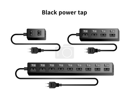 It is an illustration set of black power tap.