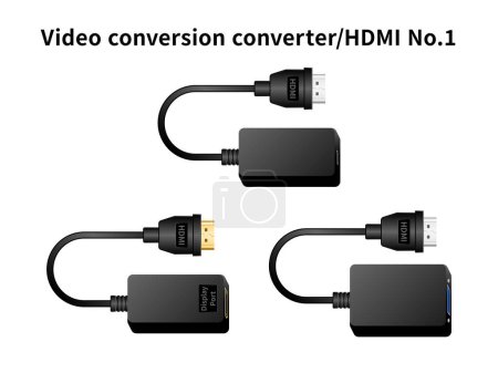 Es un conjunto de ilustración de conversión de vídeo convertidor / HDMI No.1.