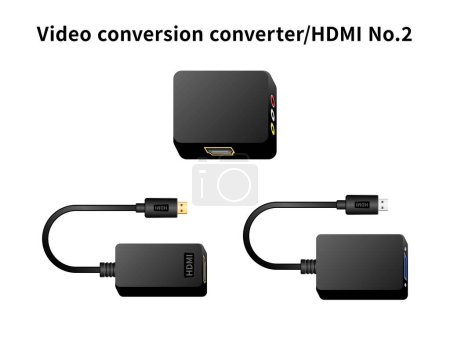 Es un conjunto de ilustración de conversión de vídeo convertidor / HDMI No.2.