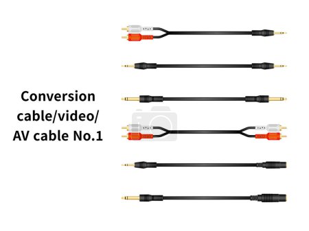 Ilustración de Este es un conjunto de ilustración de cable de conversión / vídeo / cable AV No.1. - Imagen libre de derechos