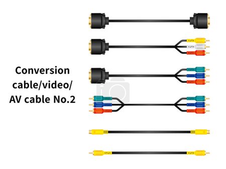 Ilustración de Este es un conjunto de ilustración de cable de conversión / vídeo / cable AV No.2. - Imagen libre de derechos