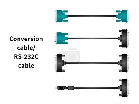 Es un conjunto de ilustración de cable de conversión / cable RS-232C.