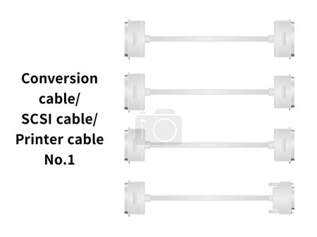 This is an illustration set of conversion cable/SCSI cable/printer cable No.1.