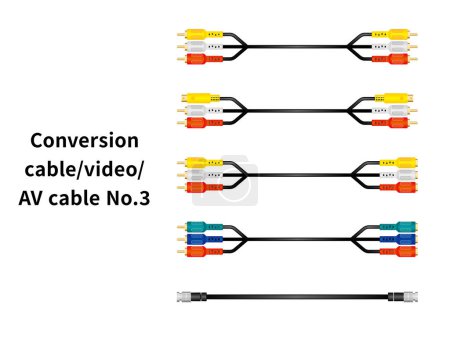 Ilustración de Este es un conjunto de ilustración de cable de conversión / vídeo / cable AV No.3. - Imagen libre de derechos