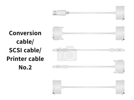 Este es un conjunto de ilustración de cable de conversión / cable SCSI / cable de impresora No.2.
