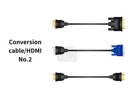 Es un conjunto de ilustración de cable de conversión / HDMI No.2.
