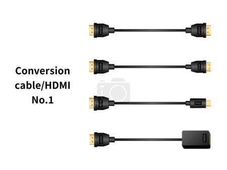 Es un conjunto de ilustración de cable de conversión / HDMI No.1.