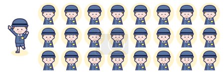 Illustration for This is an illustration of a set of facial expressions for boys. - Royalty Free Image