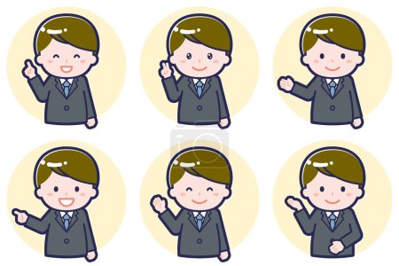 Illustration for This is an illustration of a male pose set. - Royalty Free Image