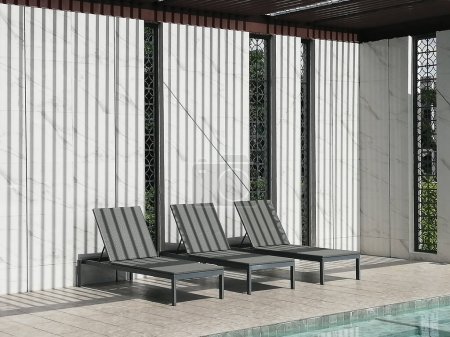 Photo for Swimming pool is architecture outdoor. - Royalty Free Image