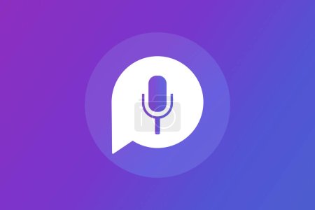Illustration for Bubble chat with podcast logo vector design - Royalty Free Image
