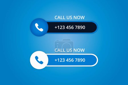 Illustration for Call us now mobile call button with subscriber number vector - Royalty Free Image