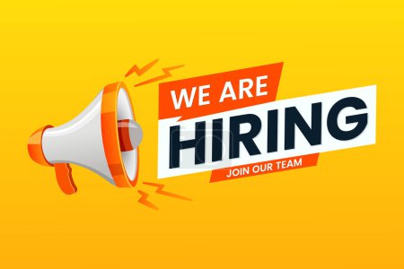 We are hiring banner design with megaphone