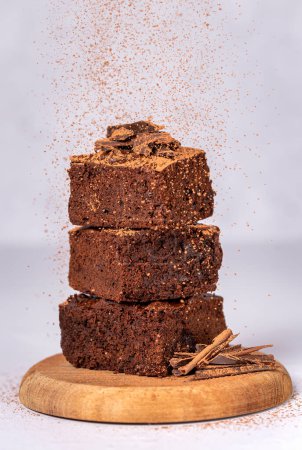 Photo for Macro food photography of brownie, dessert, chocolate, - Royalty Free Image