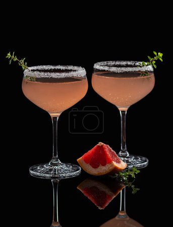 Photo for Food photography of pink drink, grapefruit, soda,cocktail - Royalty Free Image