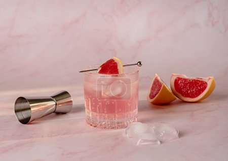 Photo for Photography of Cocktail with grapefruit, Drink, Mocktail, Freshness, Elegance, pink, Celebration, Glamour - Royalty Free Image