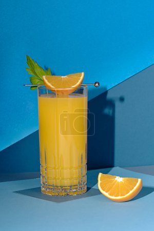 Photo for Photography of  orange juice, celery, drink, mocktail, freshness, elegance, celebration, glamour - Royalty Free Image