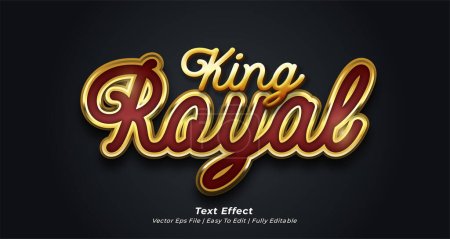 Ilustración de Rey real efecto de texto de oro editable estilo de texto 3d - Imagen libre de derechos
