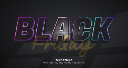 Ilustración de Viernes negro efecto de texto editable estilo de texto 3d - Imagen libre de derechos
