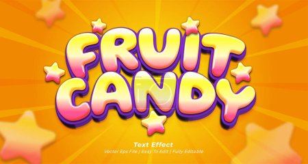 Ilustración de Caramelo de frutas efecto de texto editable estilo de texto 3d - Imagen libre de derechos