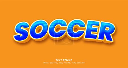 Ilustración de Fútbol efecto de texto editable estilo de texto 3d - Imagen libre de derechos