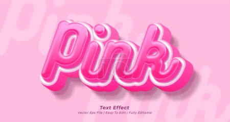 Ilustración de Texto vectorial rosa con efecto de texto editable 3d - Imagen libre de derechos