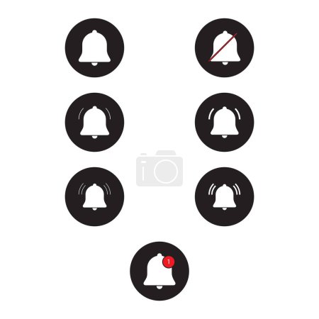 Photo for Simple Set of Bell Icon. Single Bell Icon.  Notification Icon. Bell Icon with circle. - Royalty Free Image