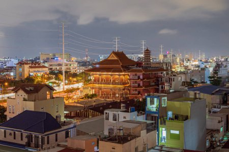 Photo for Ho Chi Minh, Vietnam - 21 August, 2023:  Beautiful night at Go Vap, Ho Chi Minh City. Light trails - Royalty Free Image