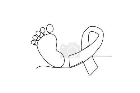 Illustration for The concept of baby birth. Pregnancy and infant loss awareness month one-line drawing - Royalty Free Image
