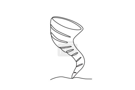 Illustration for Illustration of a tornado . Hurricane one-line drawing - Royalty Free Image