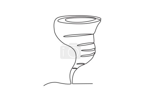 Illustration for A dangerous tornado. Hurricane one-line drawing - Royalty Free Image