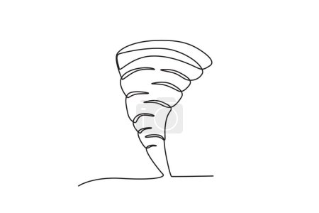 Illustration for A tornado vortex . Hurricane one-line drawing - Royalty Free Image