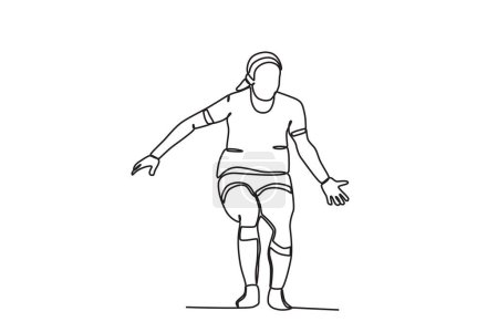 Illustration for An athlete competes in football. Spain's women's football team victory - Royalty Free Image