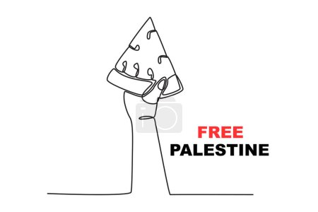 Ilustración de Ilustración Palestina libre. Palestina solidaridad dibujo de una línea - Imagen libre de derechos