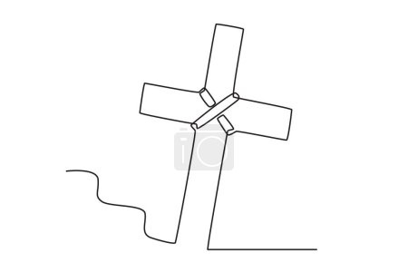 Ilustración de Señal cruzada para la celebración del Domingo de Ramos. Palma Domingo dibujo de una línea - Imagen libre de derechos
