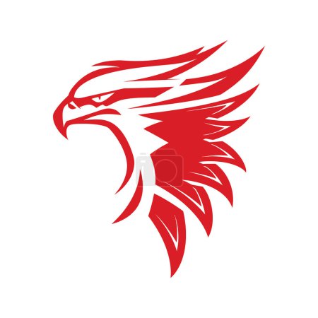 línea arte cabeza mascota águila escuela simple logotipo ilustración