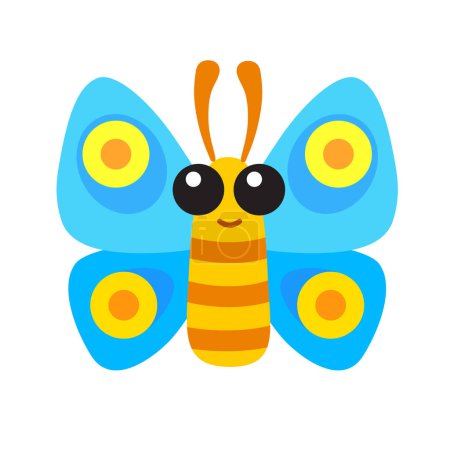 Téléchargez les illustrations : Illustration vectorielle du papillon bleu mignon - en licence libre de droit