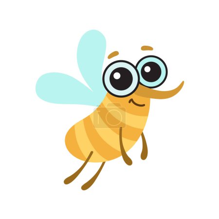 Illustration for Funny insects. Vector illustration of a mosquito in a cartoon style - Royalty Free Image