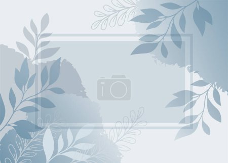 Ilustración de Fondo abstracto vectorial con manchas y hojas botánicas, formas orgánicas. Plantilla para banner, póster, Web y embalaje - Imagen libre de derechos