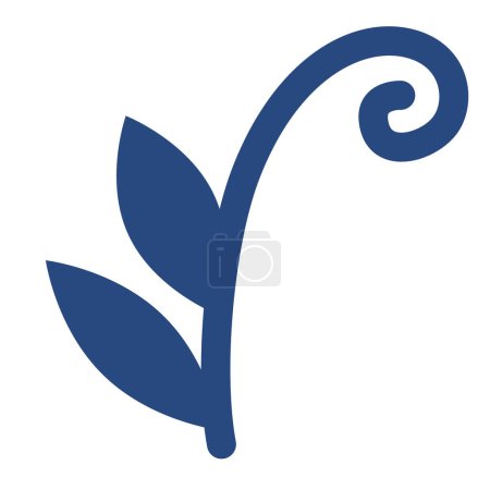 Ilustración de Vector illustration of flower silhouette isolated on white background. Line art icon - Imagen libre de derechos